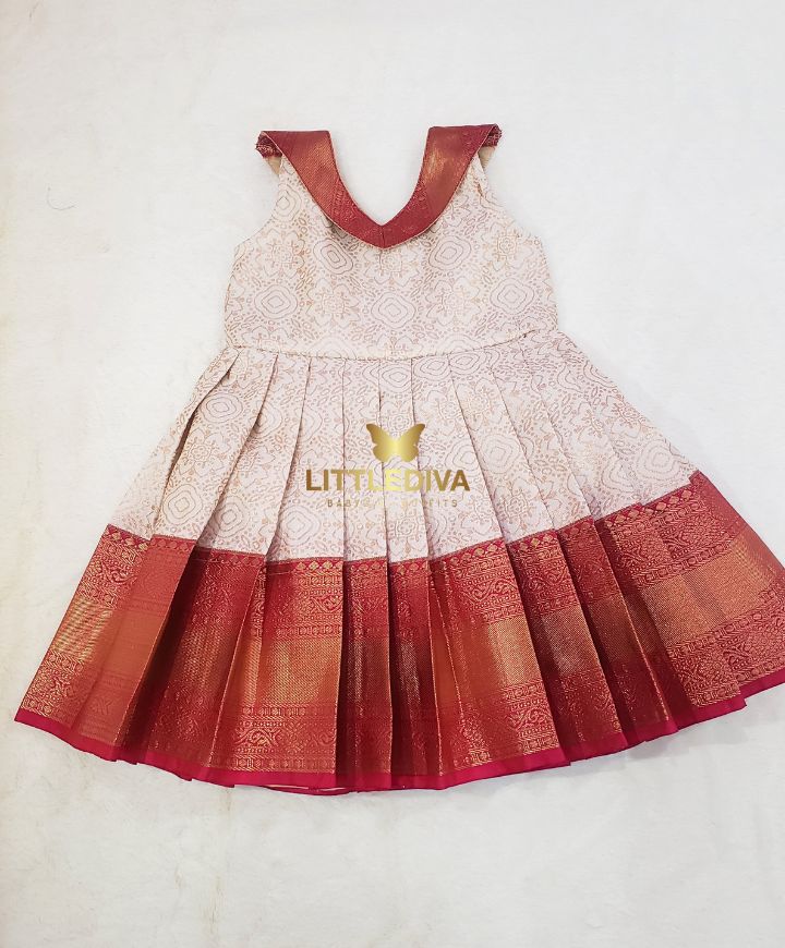 Off White Silk Frock