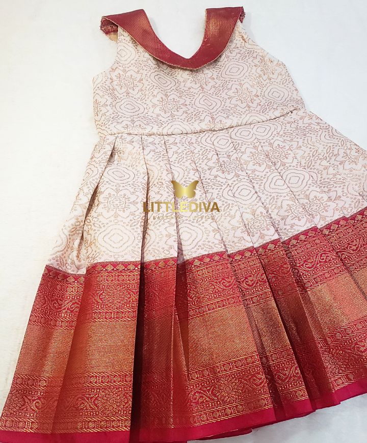 Off White Silk Frock